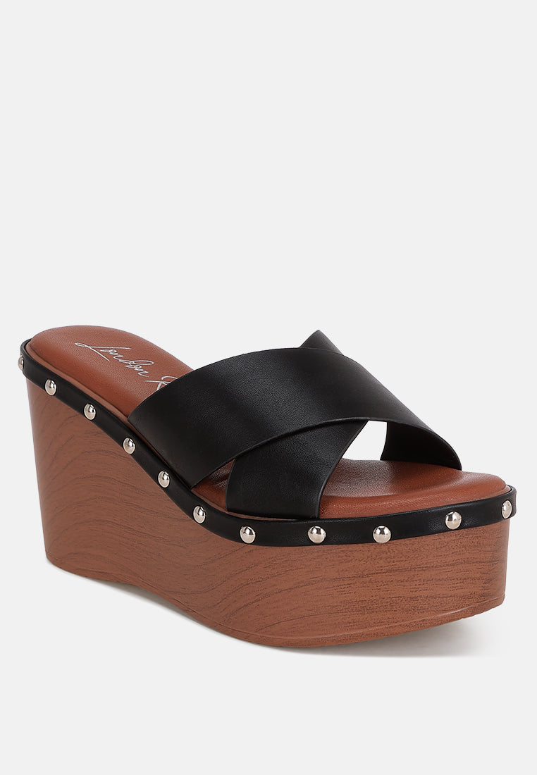 Ciriya Criss Cross Straps Wedge Heels-1