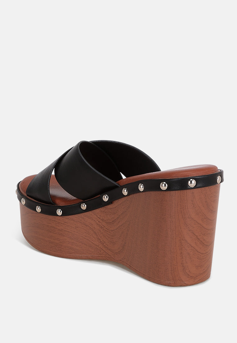 Ciriya Criss Cross Straps Wedge Heels-2