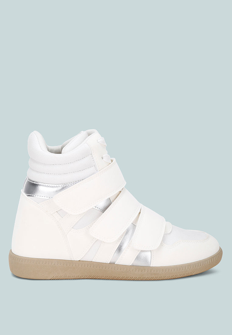 Cozy Wedge Triple Strap High-Top Sneakers-0