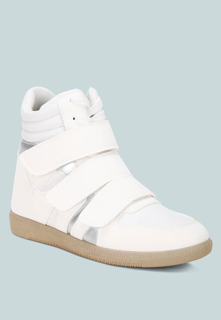 Cozy Wedge Triple Strap High-Top Sneakers-1