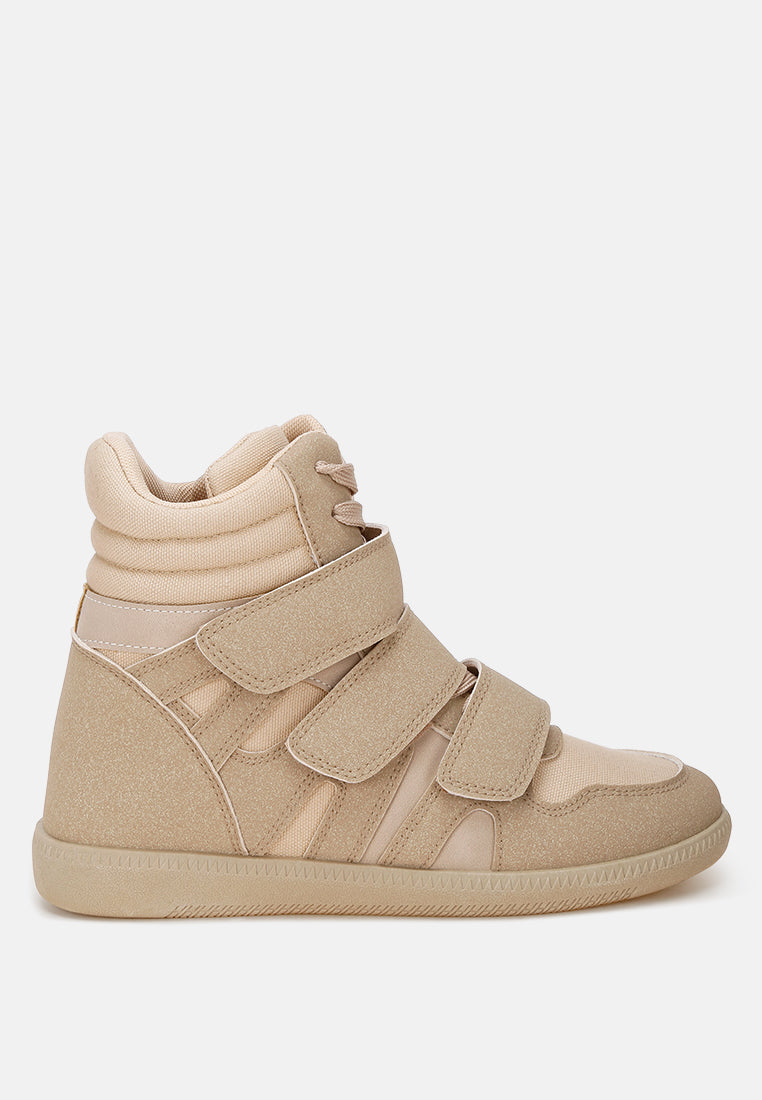 Cozy Wedge Triple Strap High-Top Sneakers-5