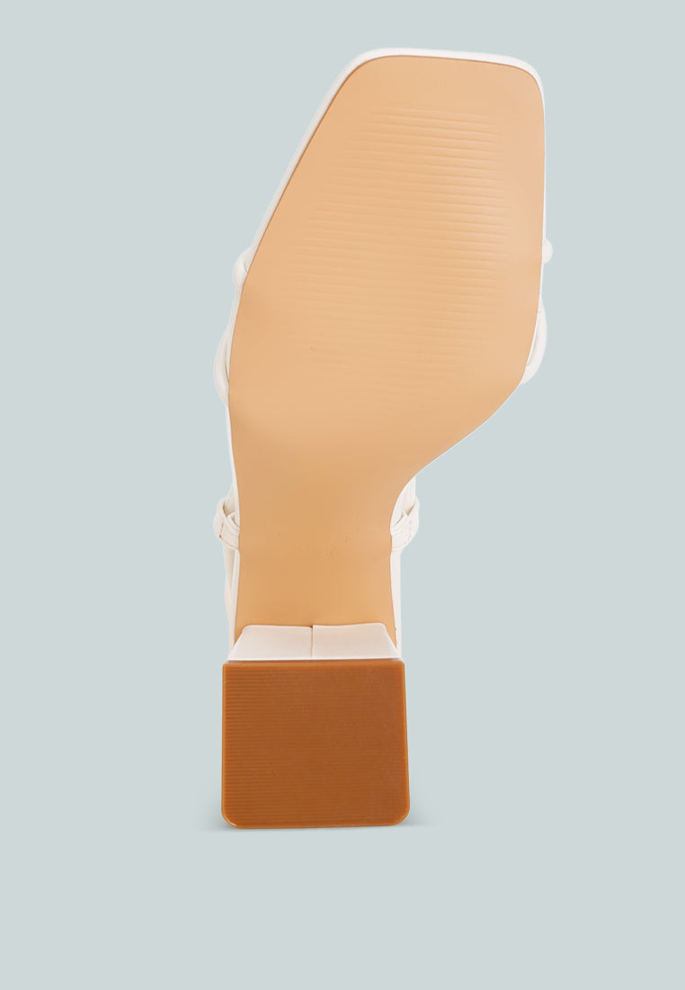 Porsiah Strappy Tie Up Block Heels-4
