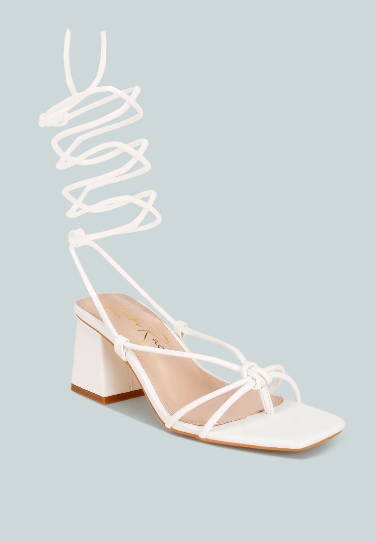 Porsiah Strappy Tie Up Block Heels-1