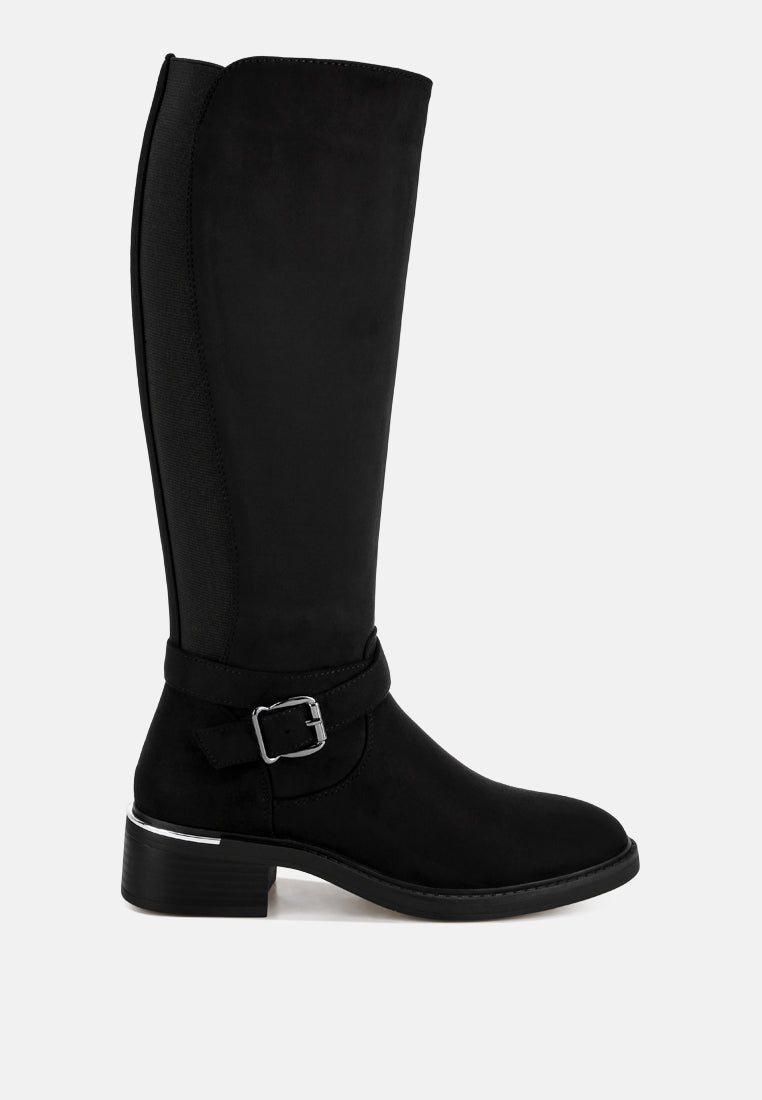 Basheba Buckle Strap Knee-High Boots-6
