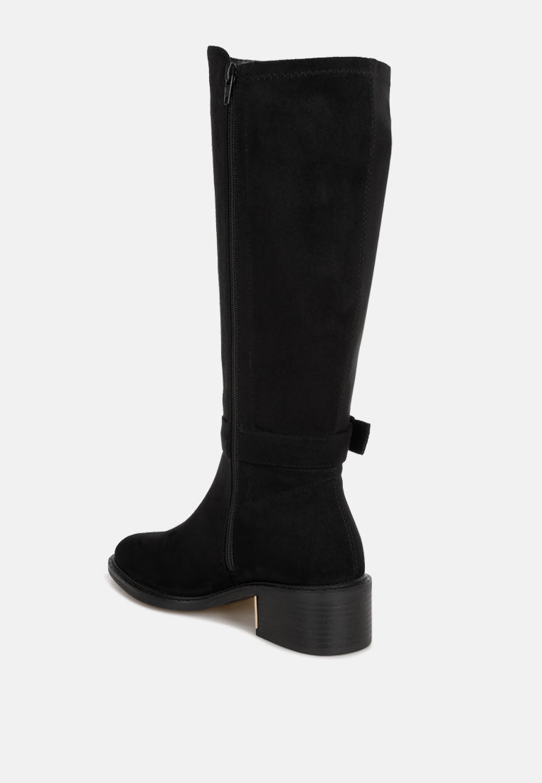 Lewang Metallic Buckle Detail Long Boots-2