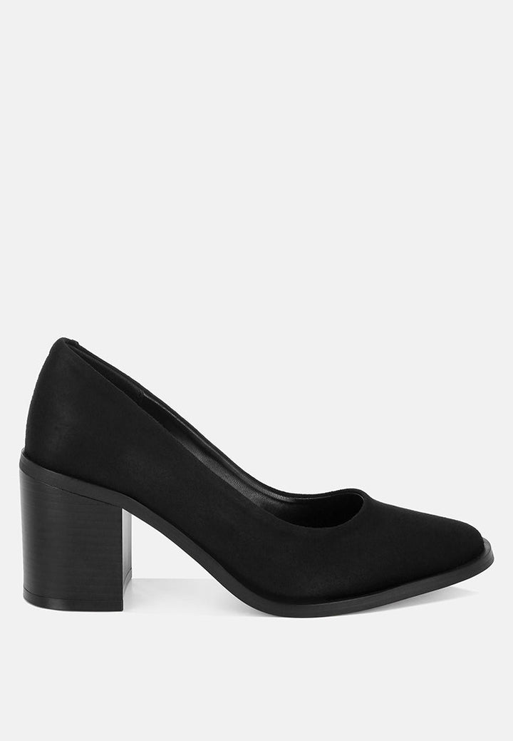 Amalina Almond Toe Block Heel Pumps-0