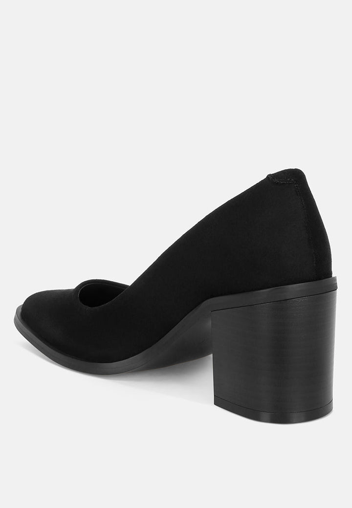 Amalina Almond Toe Block Heel Pumps-2