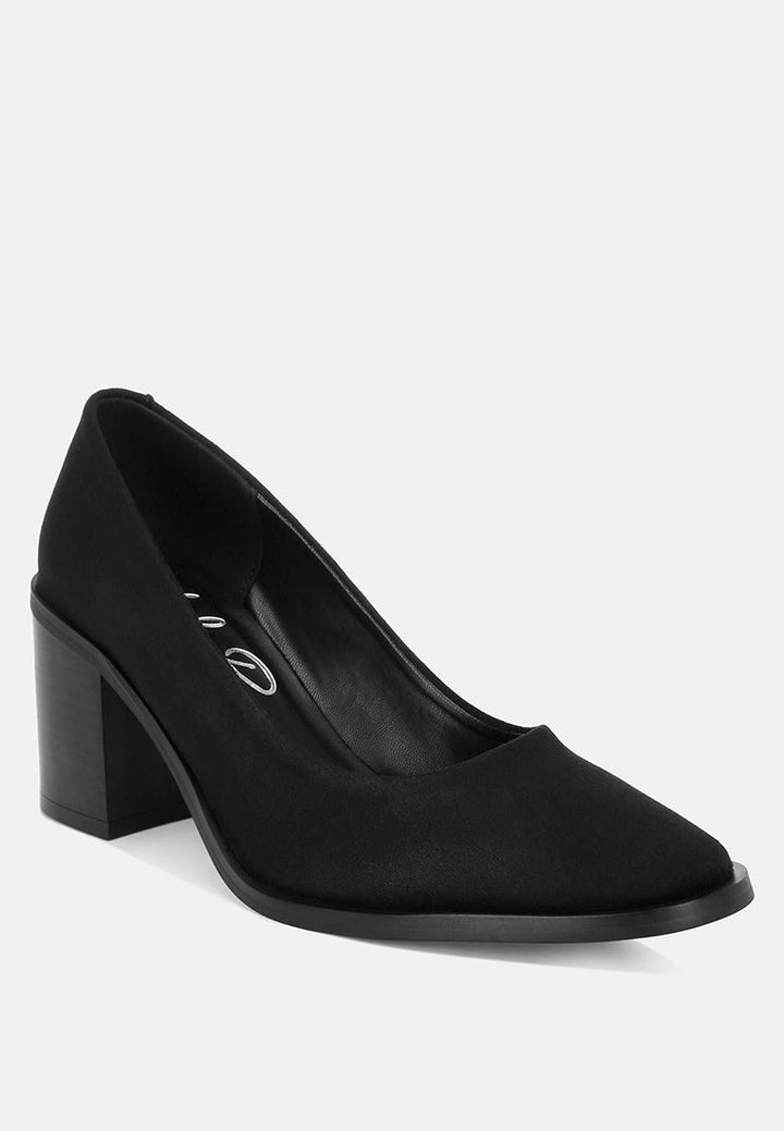 Amalina Almond Toe Block Heel Pumps-1