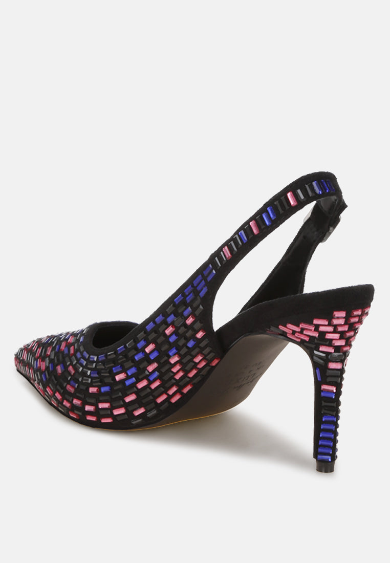 Lutina Rhinestones Embellished Slingback Sandals-2