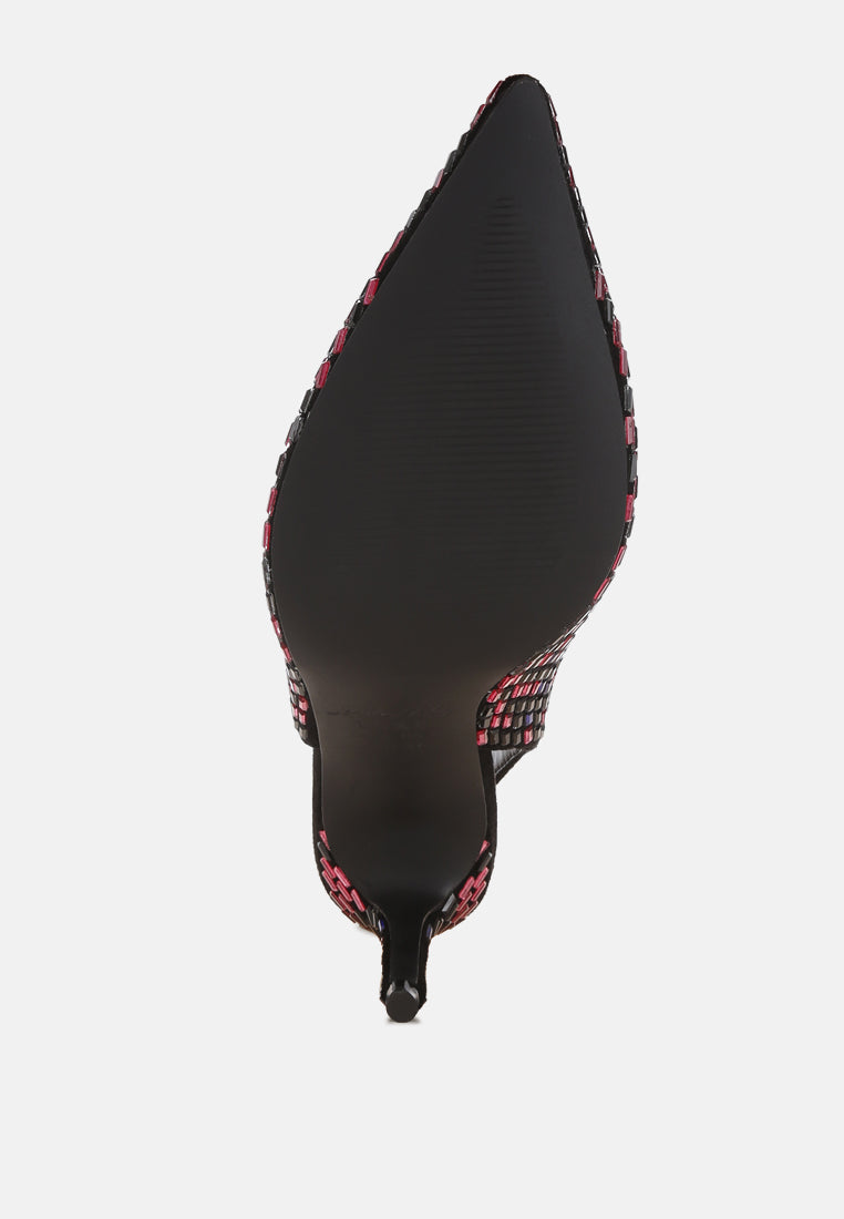 Lutina Rhinestones Embellished Slingback Sandals-4
