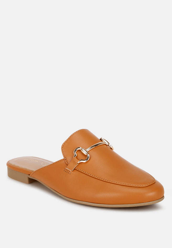 Scandia Horsebit Accent Flat Mules-1