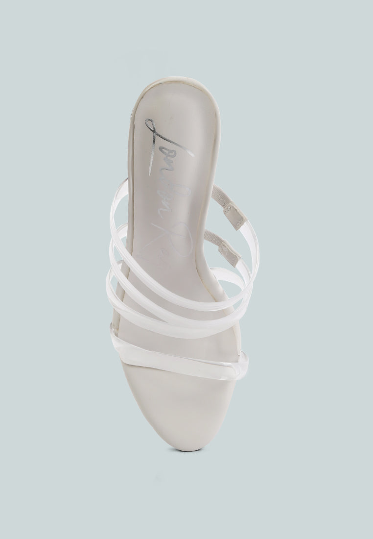 Shots Up Ultra High Heel Clear Straps Sandals-4