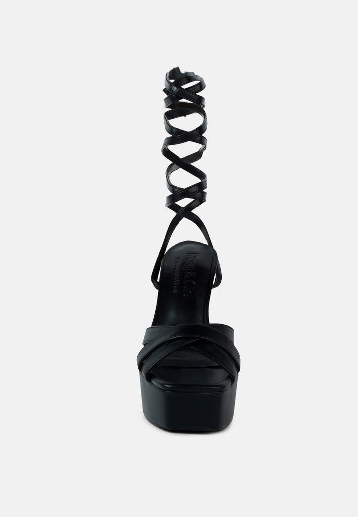 Splitsoul Lace Up High Platform Sandal-3