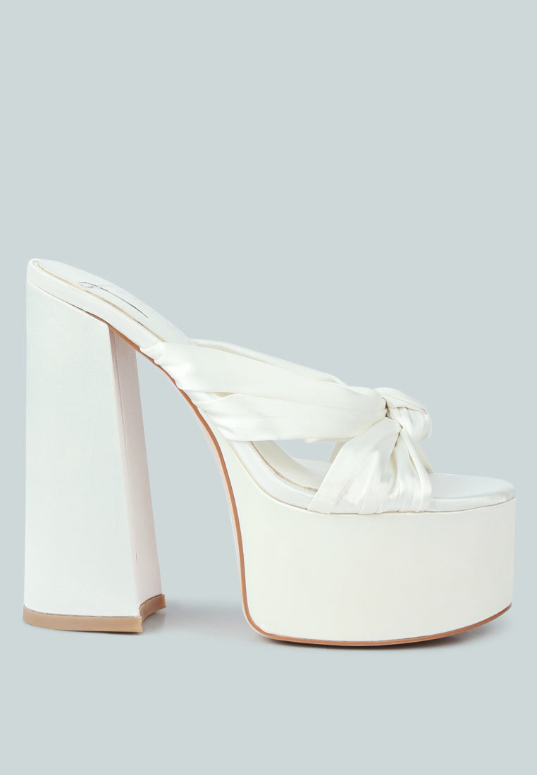 Strobing Knotted Chunky Platform Heels-0