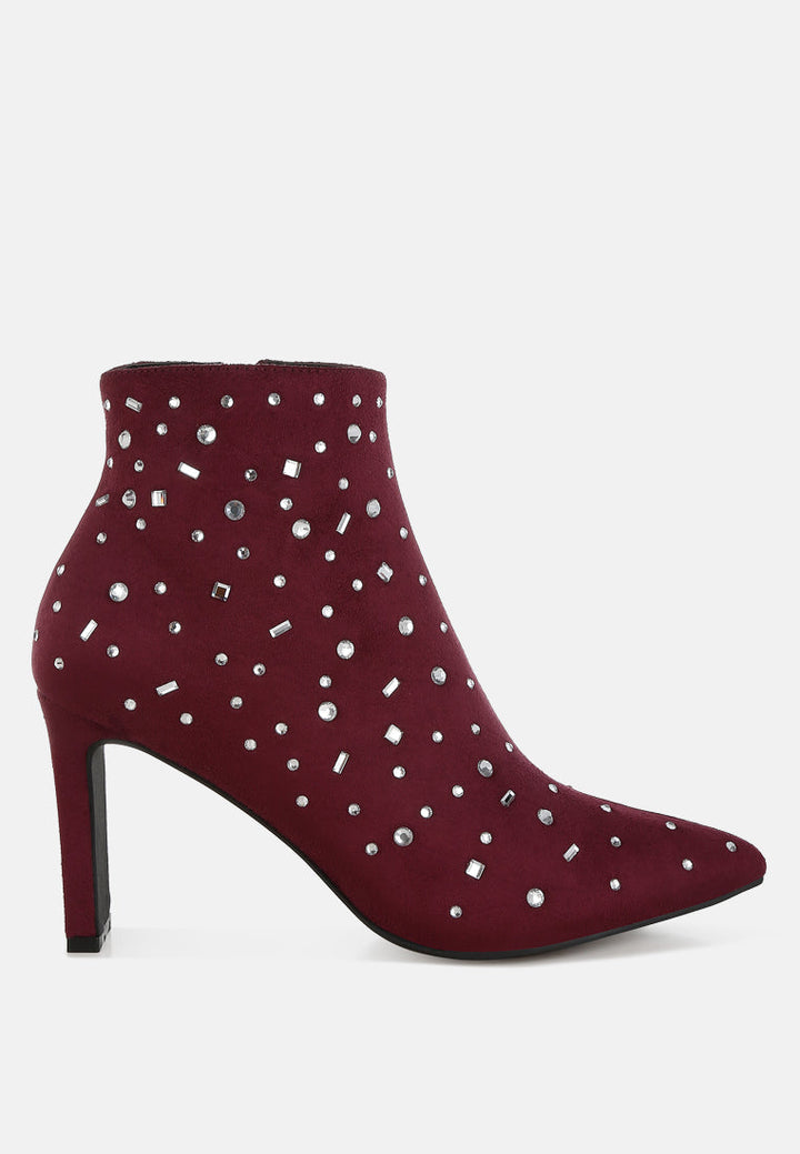 Sakura Diamante Embellished Microfiber Boots-5