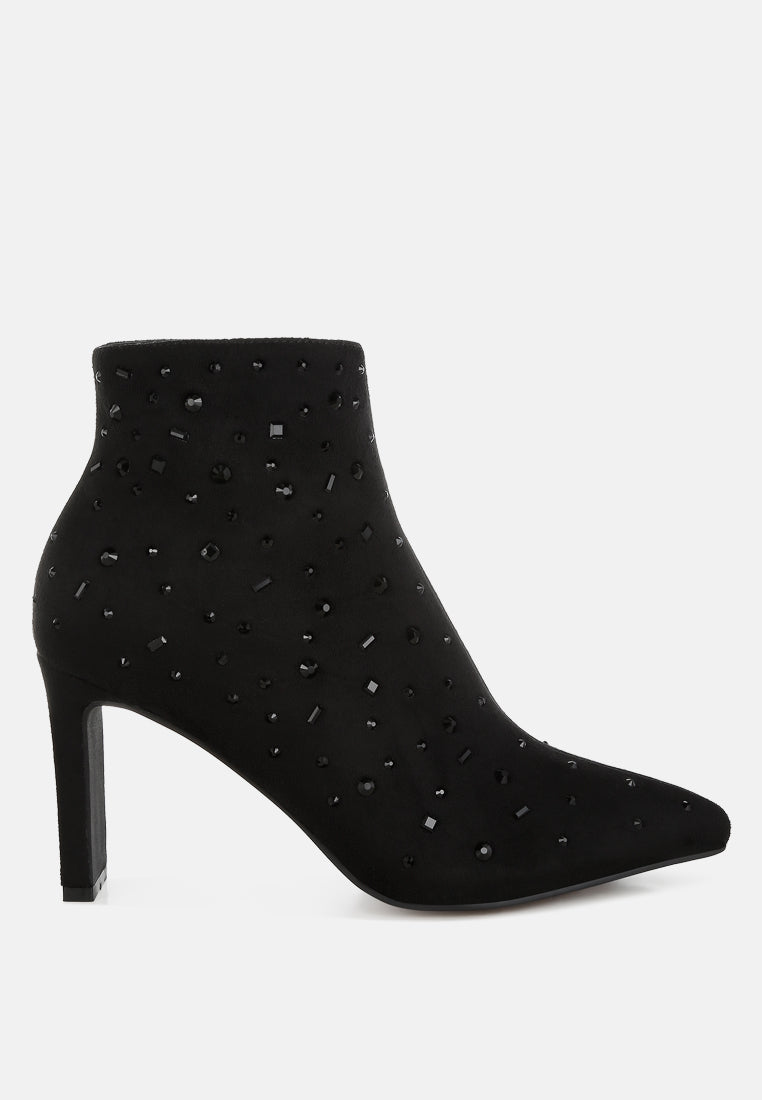 Sakura Diamante Embellished Microfiber Boots-6
