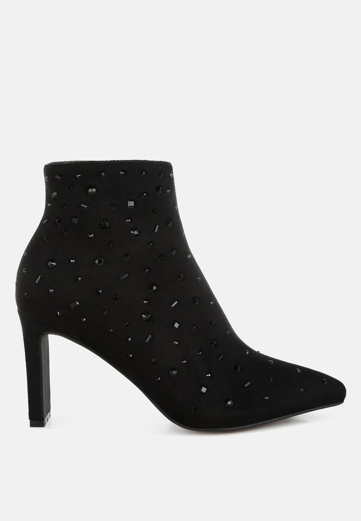 Sakura Diamante Embellished Microfiber Boots-6