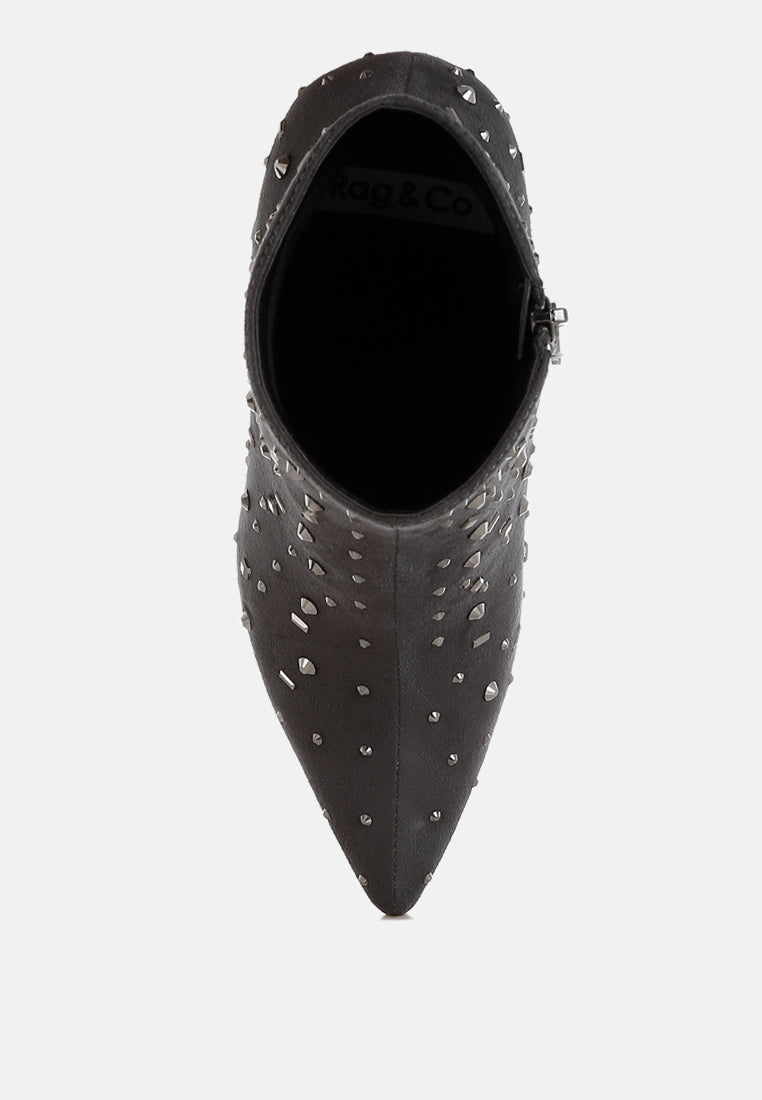 Sakura Diamante Embellished Microfiber Boots-3