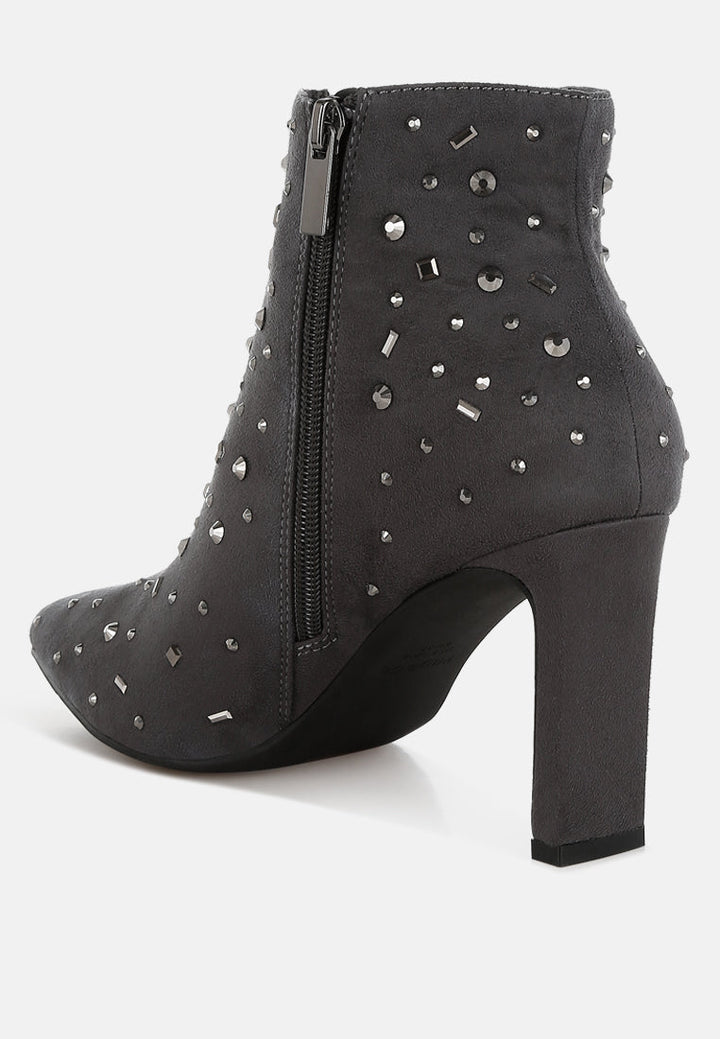 Sakura Diamante Embellished Microfiber Boots-2