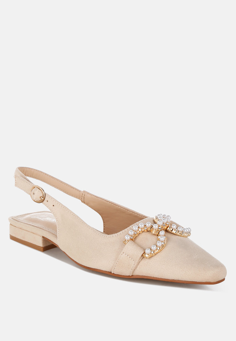 Salova Pearl-Studded Horsebit Flats-1