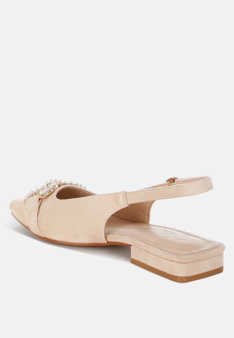 Salova Pearl-Studded Horsebit Flats-2