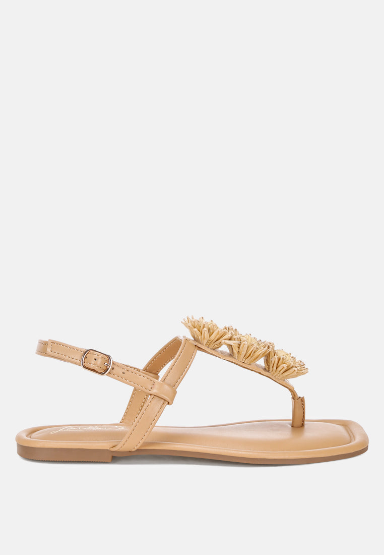 Salwa Floral Applique Thong Sandals-0