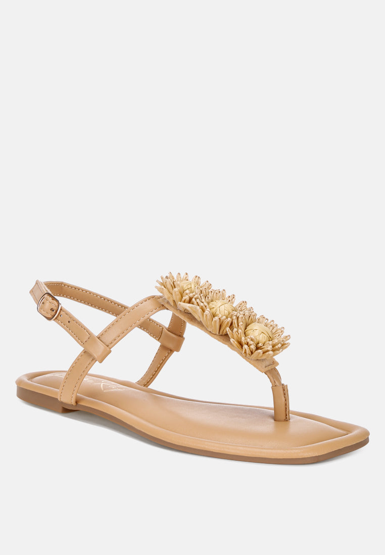 Salwa Floral Applique Thong Sandals-2