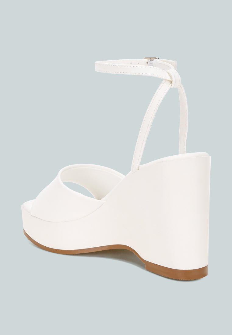 Sangria Solid Platform Faux Leather Wedges-3