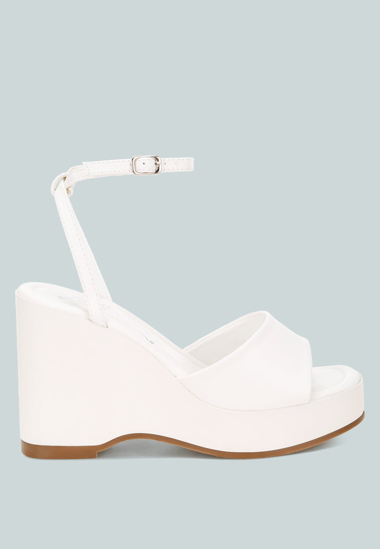Sangria Solid Platform Faux Leather Wedges-0
