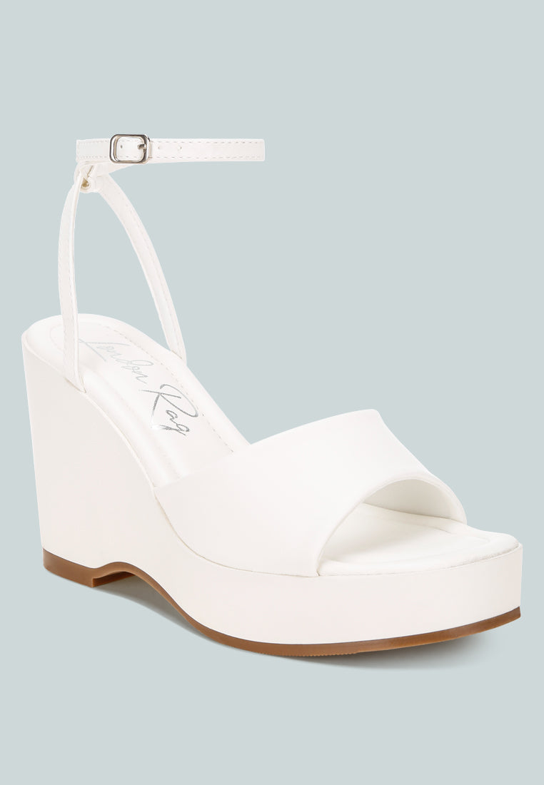 Sangria Solid Platform Faux Leather Wedges-2