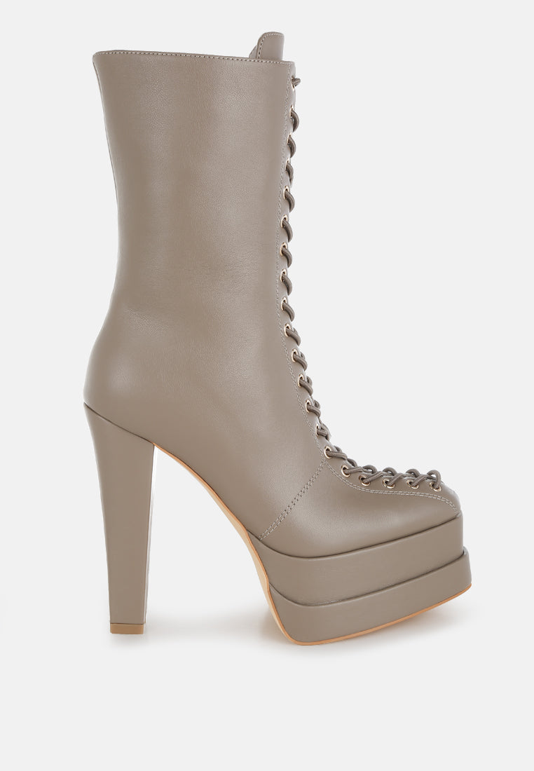 Sayal Faux Leather Lace Up Boots-0