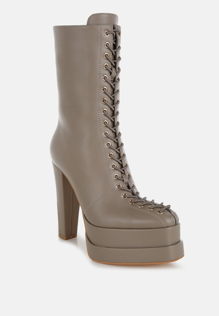 Sayal Faux Leather Lace Up Boots-1