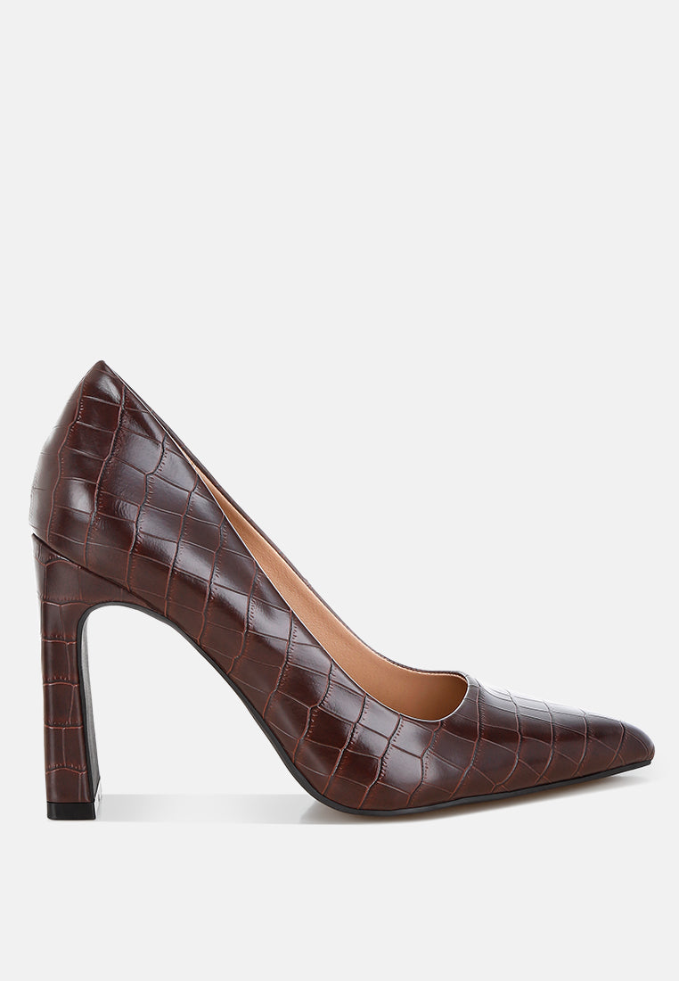 Scheba Sleek Block Heel Pumps-0