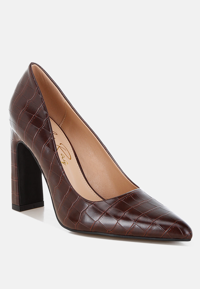 Scheba Sleek Block Heel Pumps-2