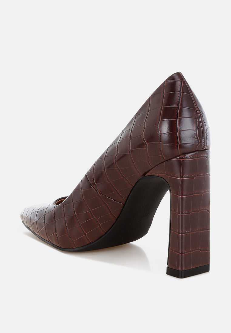 Scheba Sleek Block Heel Pumps-3
