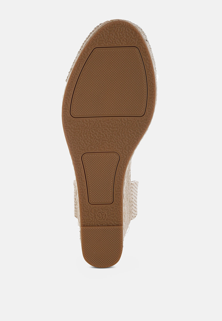 Sea Breeze Woven Lace-Up Espadrille Wedges-4