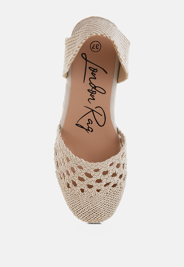 Sea Breeze Woven Lace-Up Espadrille Wedges-3