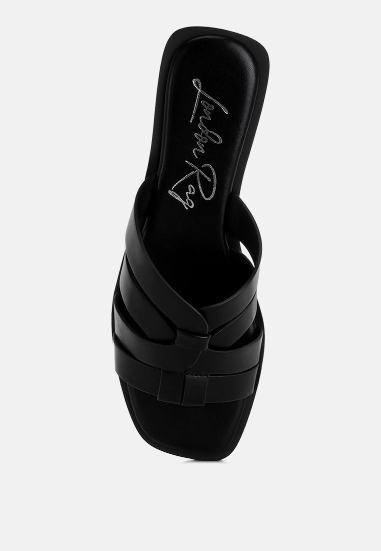 Sebal Strappy Faux Leather Slip Ons-4