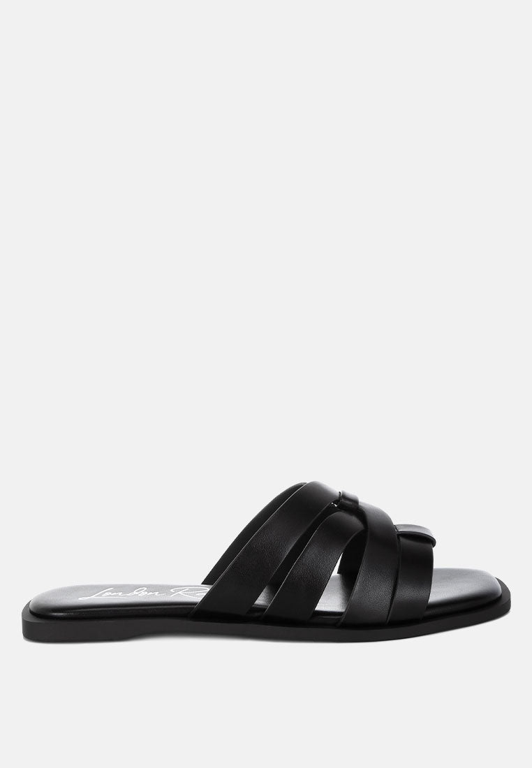 Sebal Strappy Faux Leather Slip Ons-0