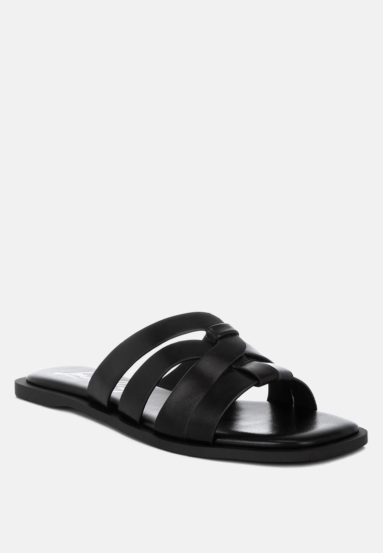 Sebal Strappy Faux Leather Slip Ons-2