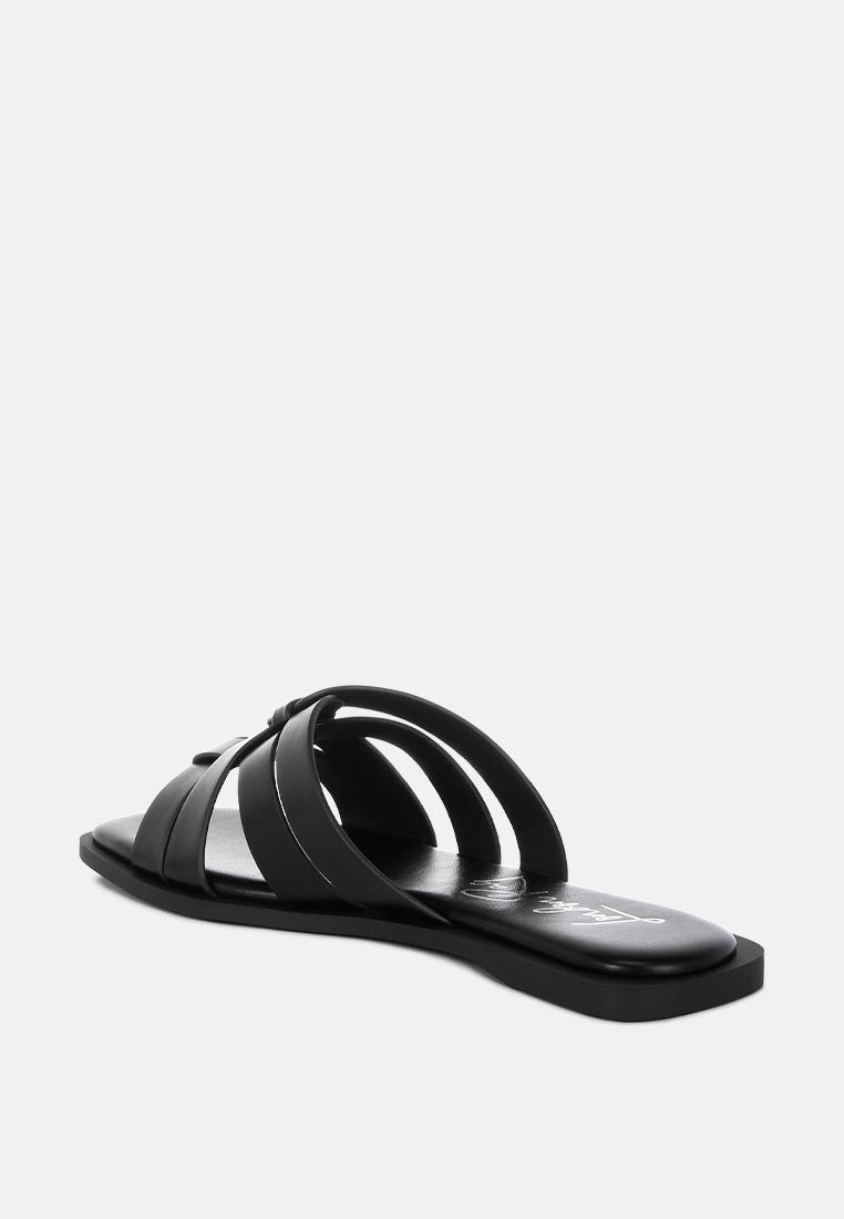 Sebal Strappy Faux Leather Slip Ons-3