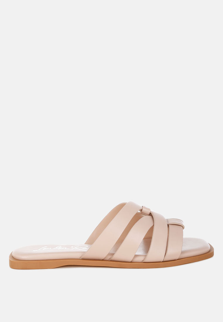 Sebal Strappy Faux Leather Slip Ons-5