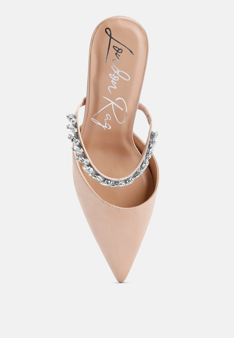 Sena Diamante Stiletto Mules Sandals-3