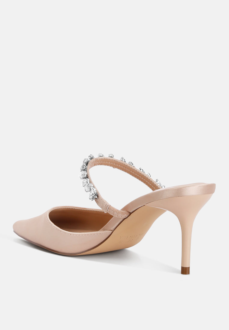 Sena Diamante Stiletto Mules Sandals-2
