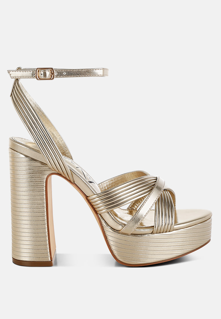 Socialite Metallic Ankle Strap Heel Sandals-5