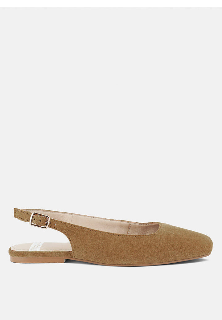 Sozani Genuine Suede Leather Slingback Flats-0