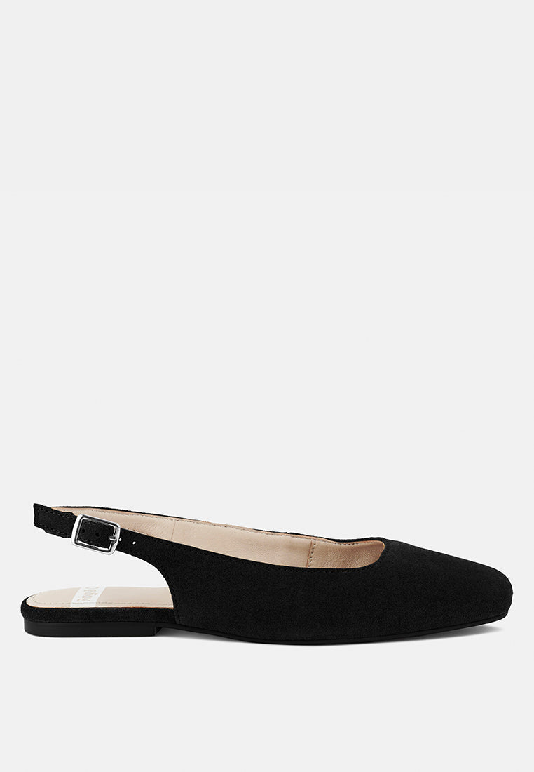 Sozani Genuine Suede Leather Slingback Flats-6