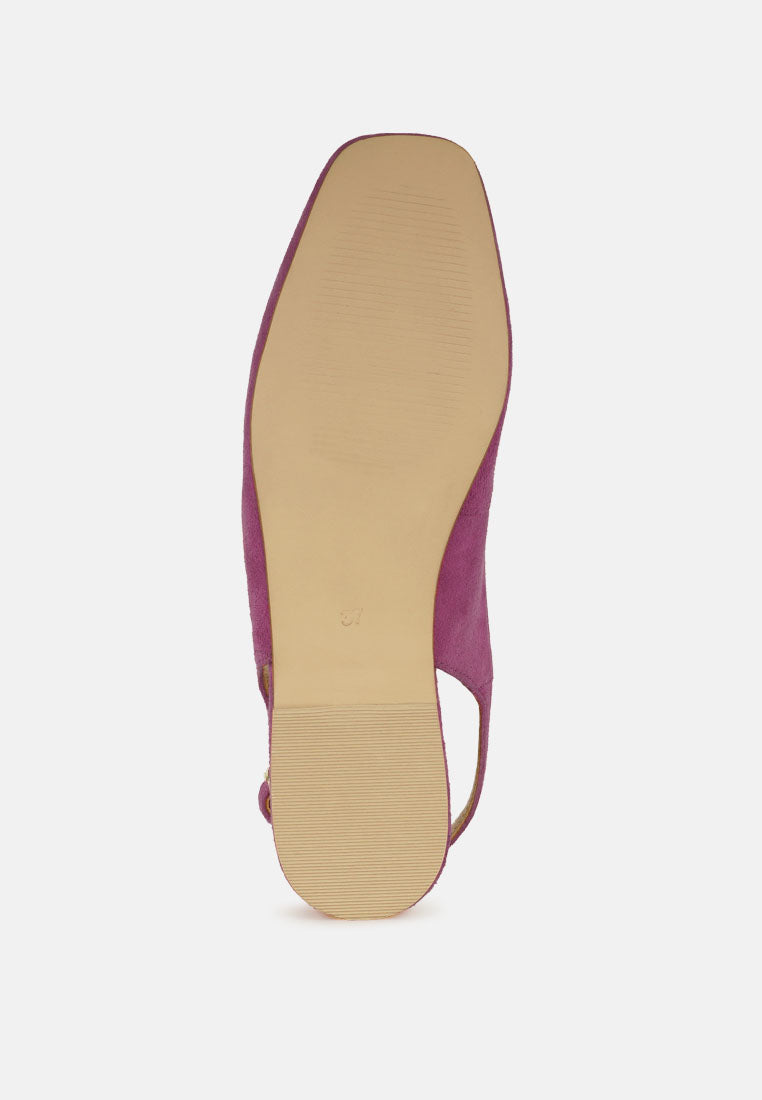 Sozani Genuine Suede Leather Slingback Flats-2