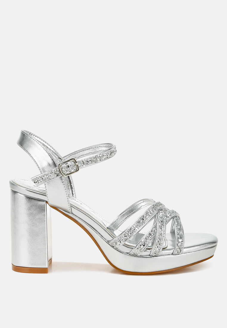 Sparks Fly Glitter Strappy Block Sandals-6