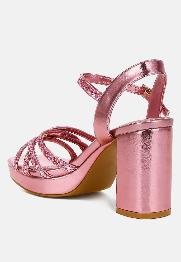 Sparks Fly Glitter Strappy Block Sandals-3